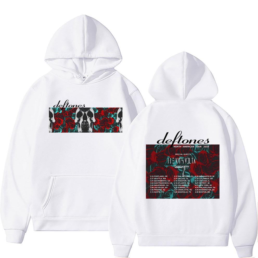 Rock Band Deftones North American Tour 2025 Hoodie Men Women Retro Alternative Heavy Metal Sweatshirt Unisex Oversized Hoodies