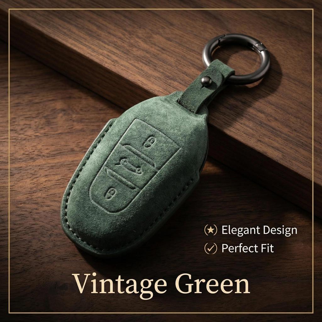 Suede Faux Leather Car Key Case Cover Protective for New Peugeot 206 208 207 3008 308 2008 107 508 607 Accessories