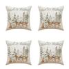 Decorative Animal Antler Cushions Cover 45x45cm Soft Cotton Linen Blend Pillowcase for Sofa Chair