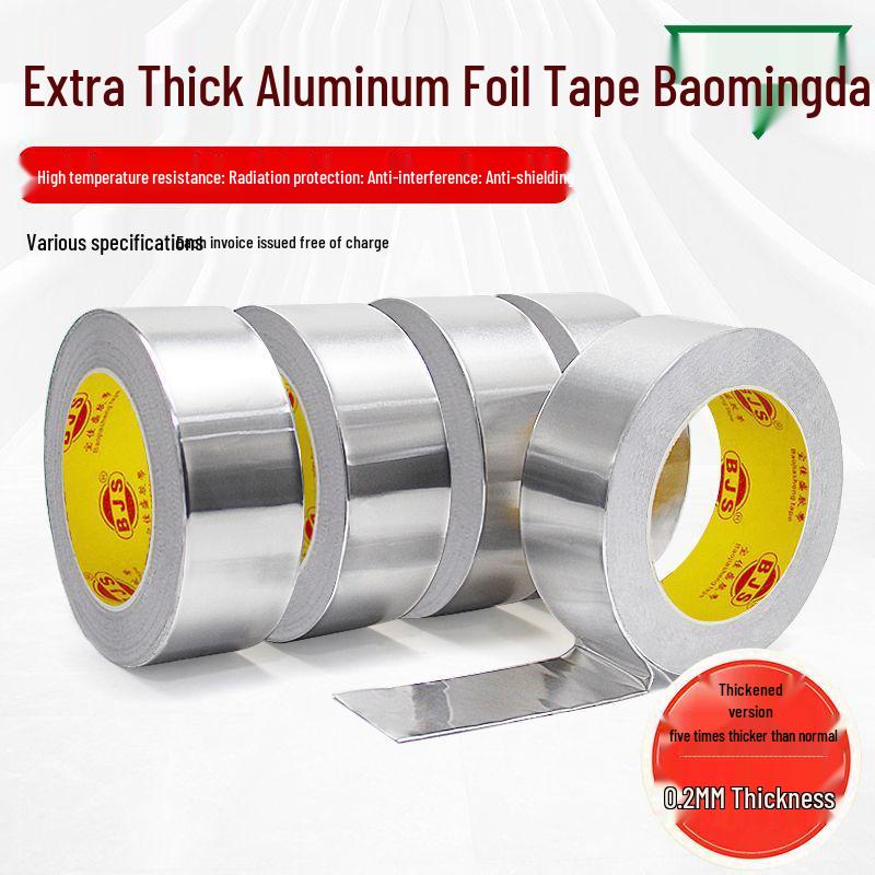 0.2MM Waterproof Self-Adhesive Aluminum Foil Tape for Range Hood, Exhaust Duct Sealing, & Moisture-Proof Kitchen Cabinet