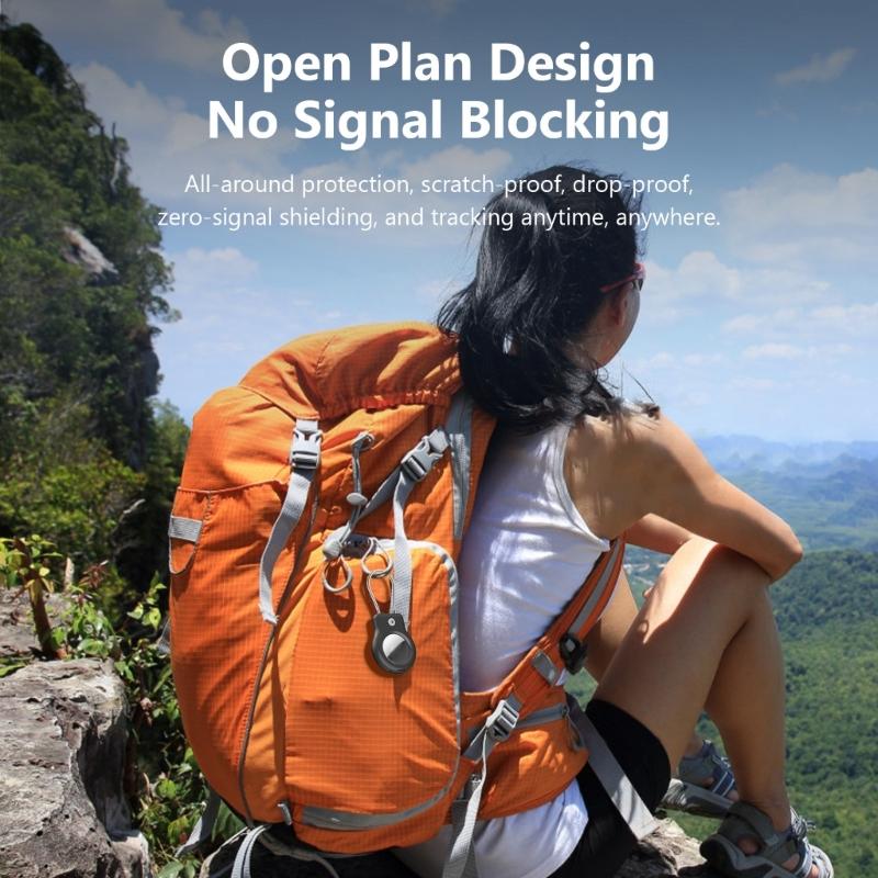 Antitheft Protective Case With Reinforced Steel Cable Lock Secure Holder For Luggage Tracking Device Keychain Accessory