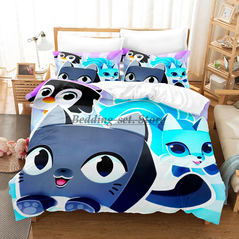 Katze Haustier Simulator X Bettwäsche Set Einzelbett Twin Full Queen King Size Bettset Aldult Kinder Schlafzimmer Bettbezug Sets Anime Bettlaken Set