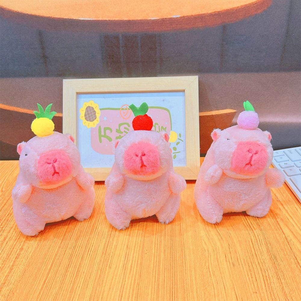 Plush Wagging Tail Capybara Doll Cute Fluffty Animal Doll Creative Cartoon Capybara Doll  Kids Toy