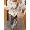 Womens High Waist Leopard Print Wide Leg Casual Pants