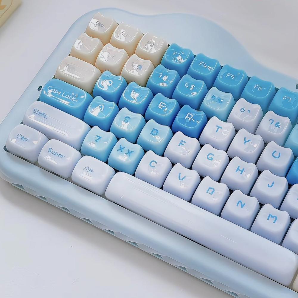 Cute Kitten Theme Keycap Set 148Keys PC Custom Multiple Colors Keyboard Cap MOA Profile KeyCap for Mechanical Keyboard Accessory
