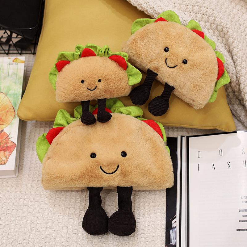 Cute fun burger pizza taco doll new cute plush doll baby soothing