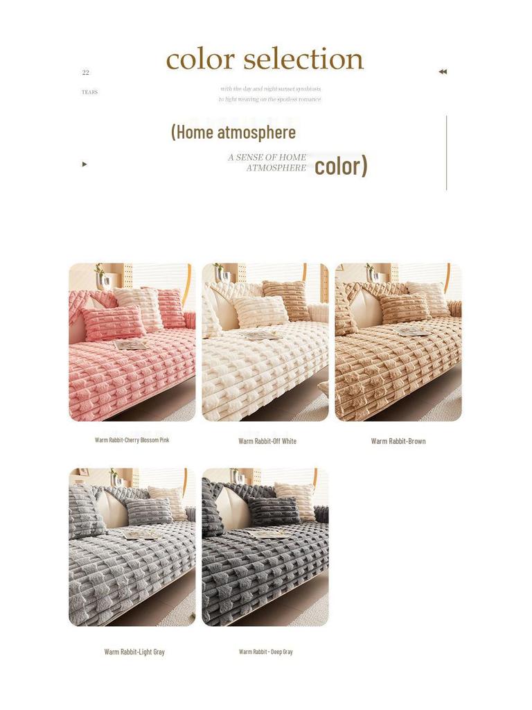 Exclusive Plush Rabbit Fur Sofa Cushion: Autumn/Winter Non-Slip Thickened Seat Cover