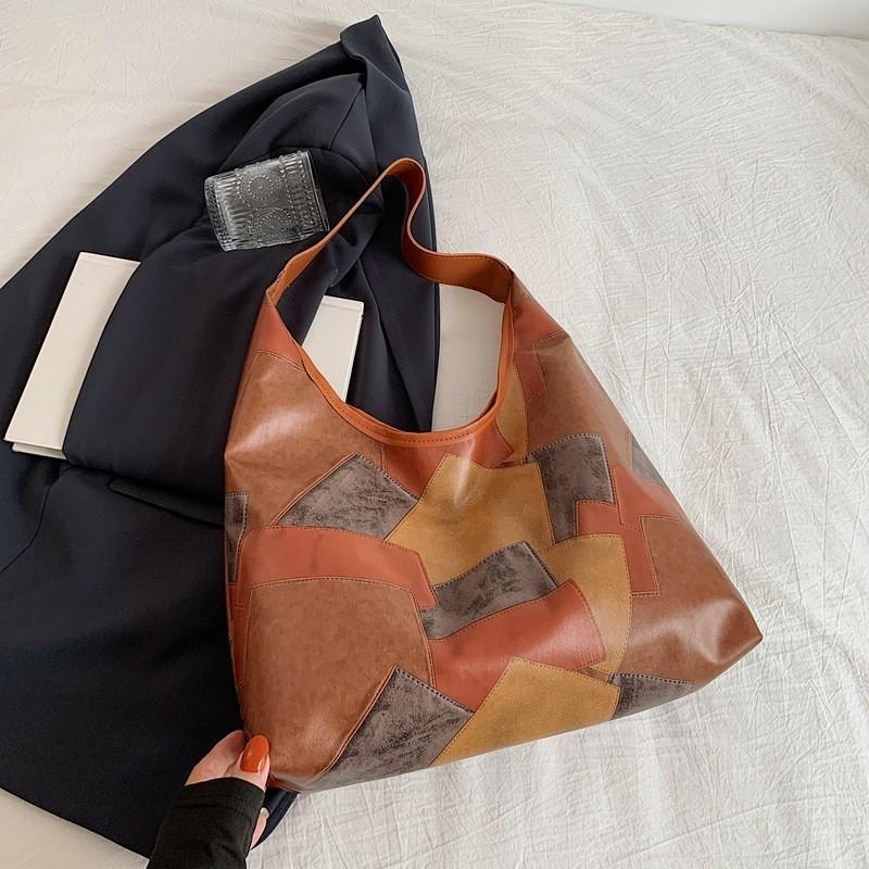 Modern Minimalist Pu Tote Bag Spacious Stylish Commuter Bag For Summer 2024 коричневый