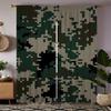 Set Of 2 Camouflage Pattern Printed Curtains Pole Bag Christmas Decorations Daily Home Room Made Polyester