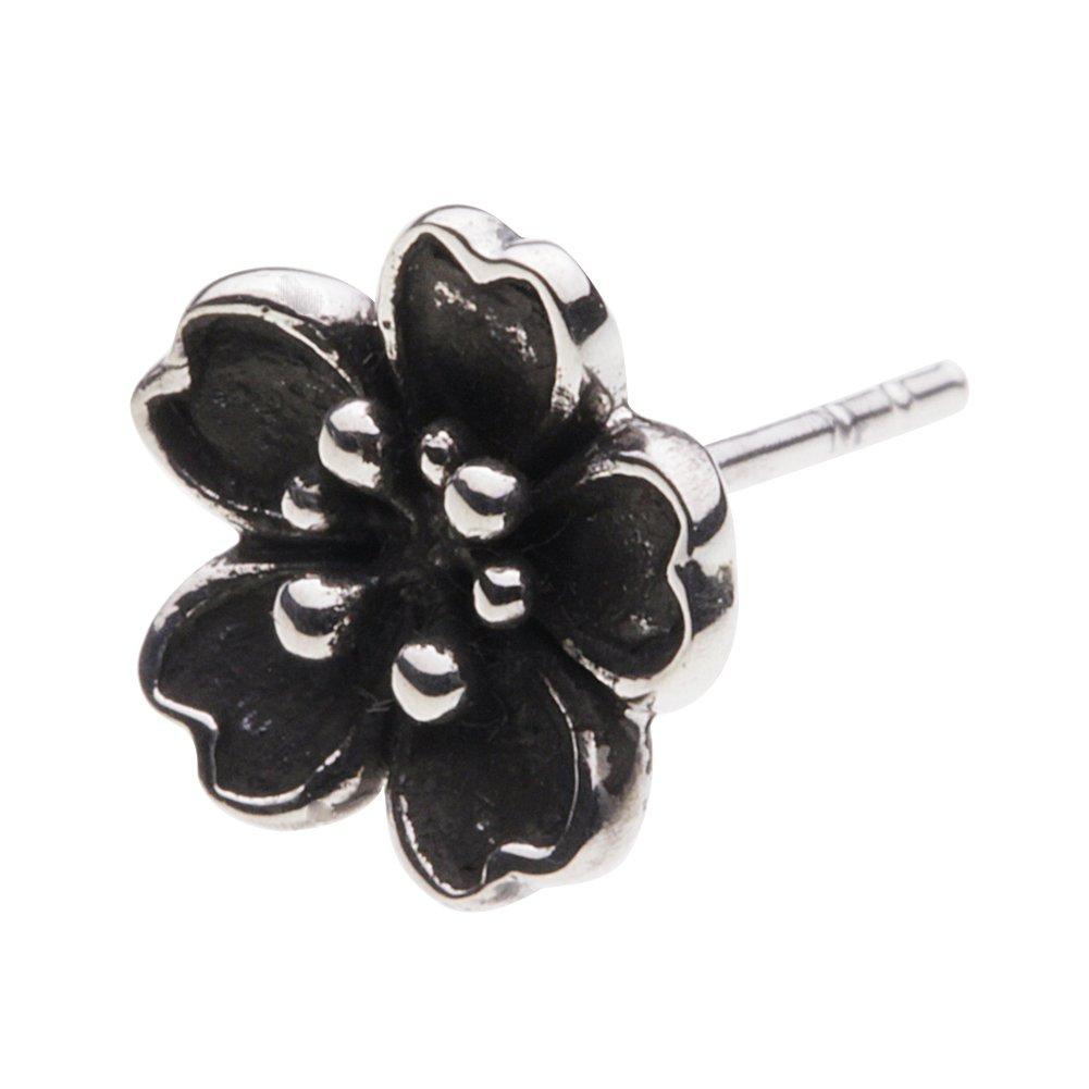 

Japanese Pattern Cherry Blossom Flower Earrings 925 Silver e0571 [Cenote] [Silver Accessories]