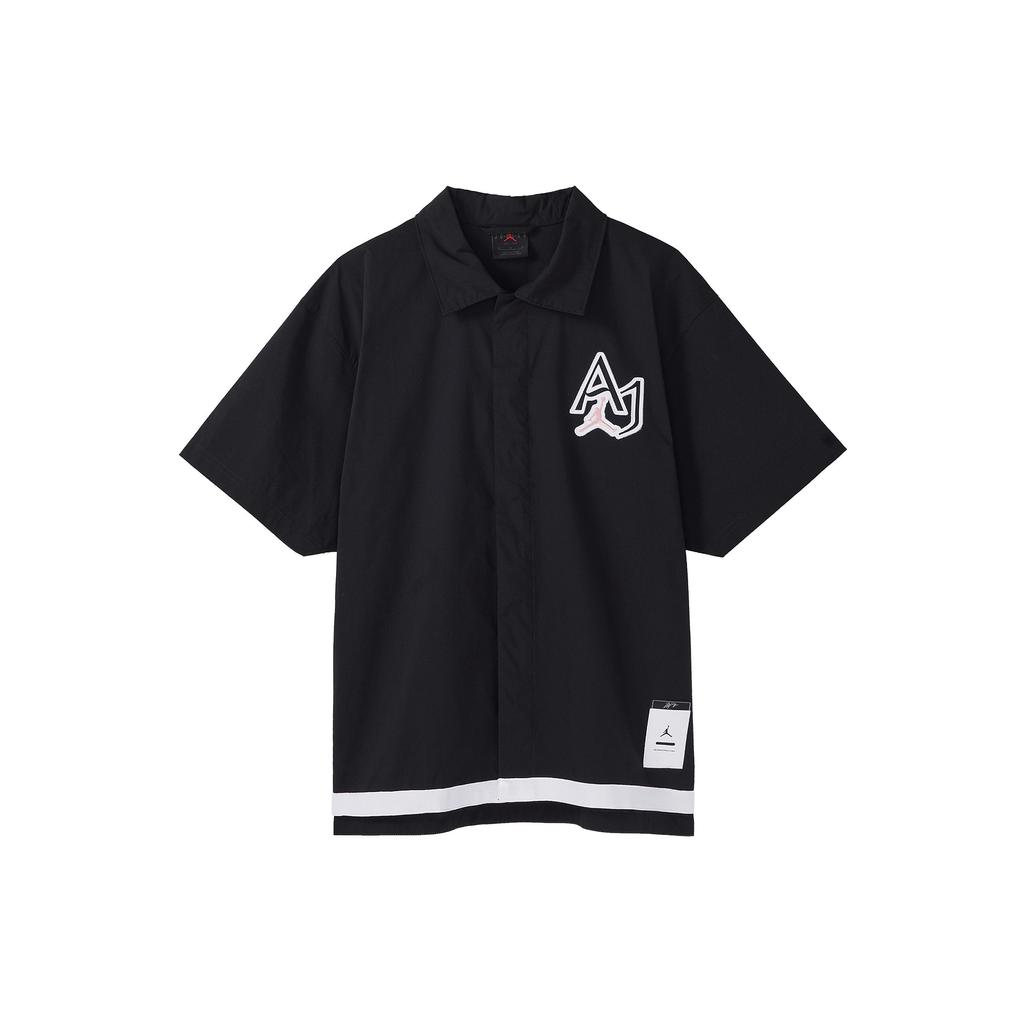 Jordan Embroidered Casual Short Sleeve Shirt Men Tops Black DM1417-010