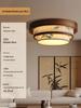 Walnut Bamboo Leaf Landscape Chandelier - Eye-Protecting Ceiling Light for Living Rooms, Bedrooms, and Tea Rooms