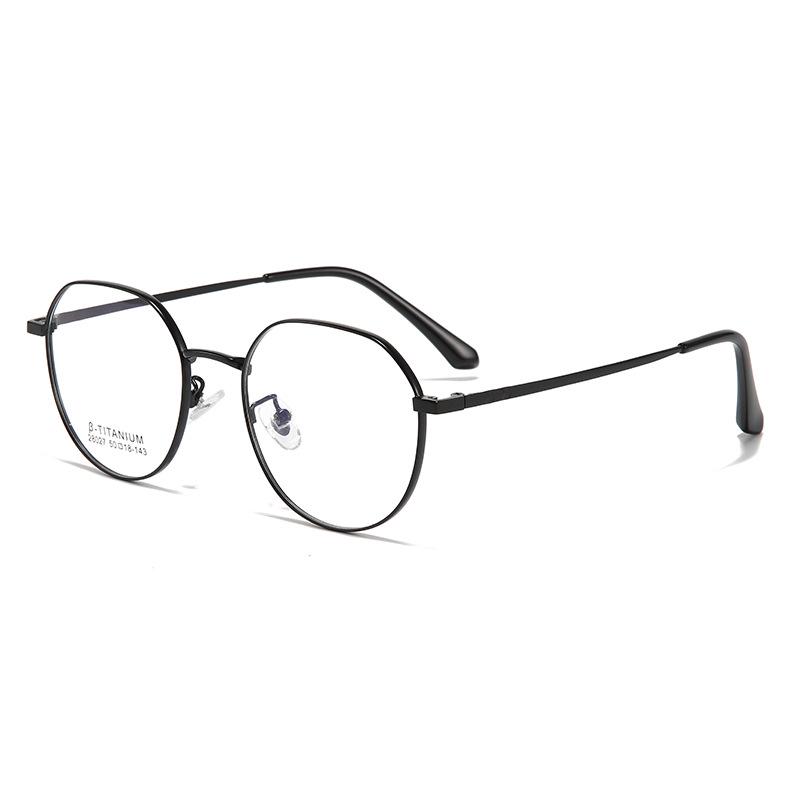 Ultra-Light Retro Danyang Metal Eyeglass Frames with Non-Magnetic Titanium Polygon Design чёрный