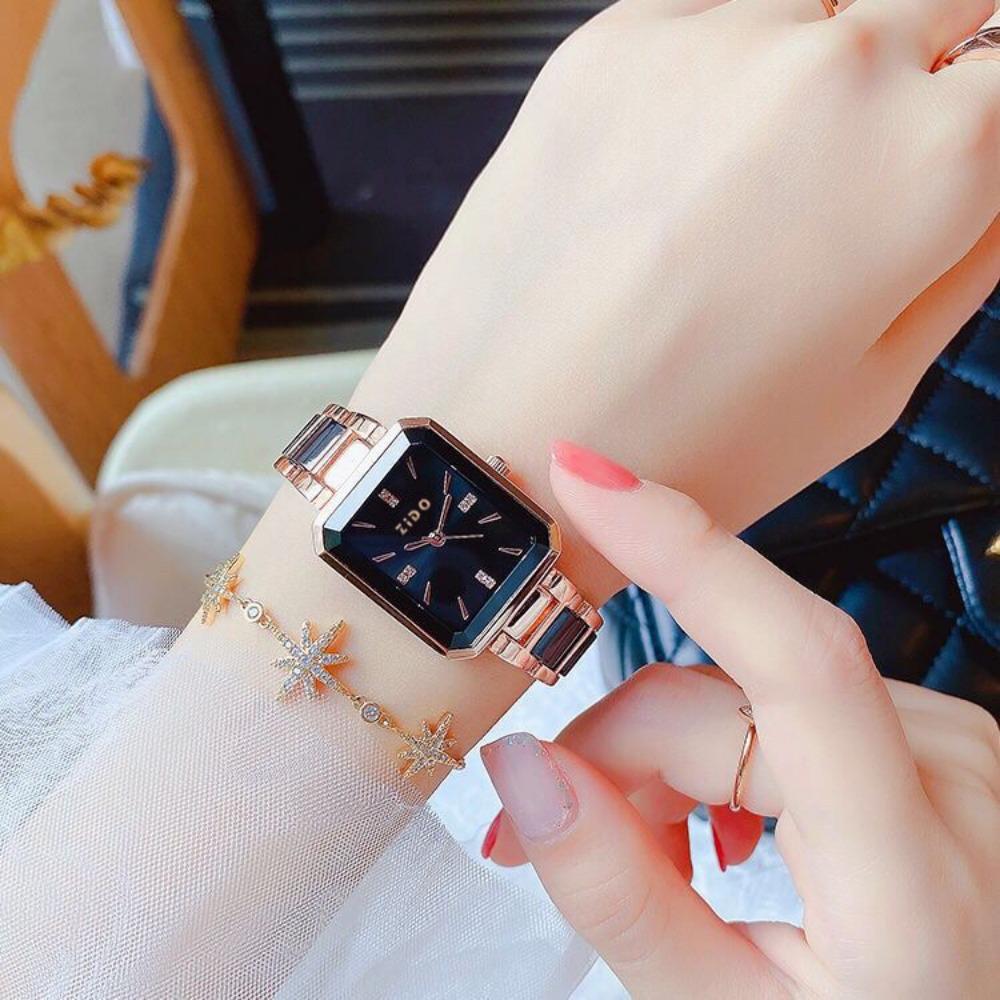 Women's High-end Temperament Waterproof Niche Light Luxury Elegant New Square Ceramic Women's Quartz Watch