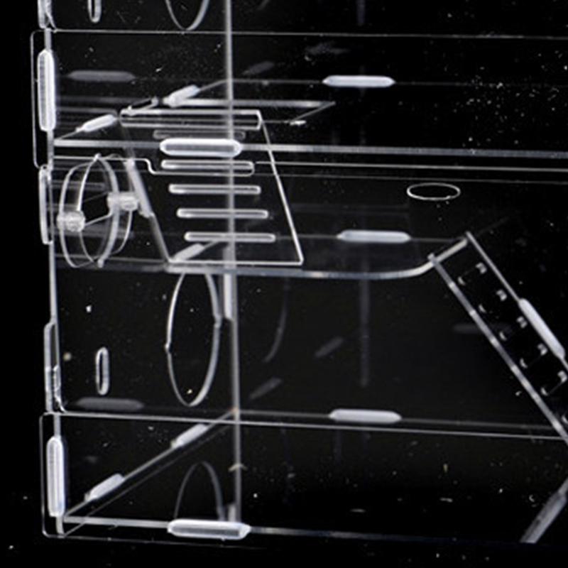 Akrylátová klec pro křečky Dvouvrstvý prodyšný průhledný domeček pro křečky pro cukrový kluzák pro morče