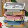 Compartment Lunch Box Microwaveable Japanese Style Bento Box Rectangular Plastic Lunch Box