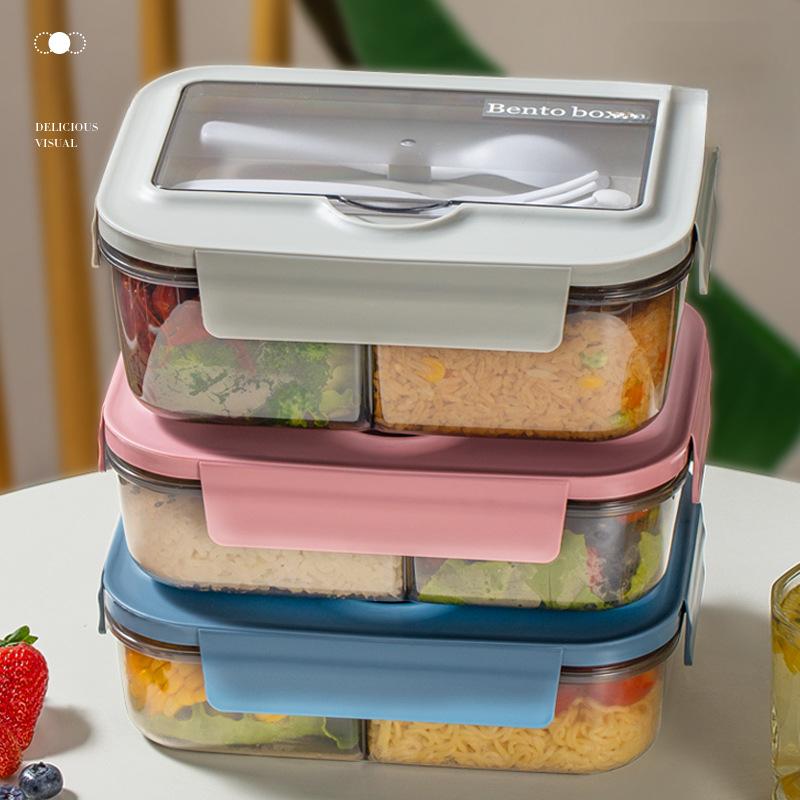 Compartment Lunch Box Microwaveable Japanese Style Bento Box Rectangular Plastic Lunch Box