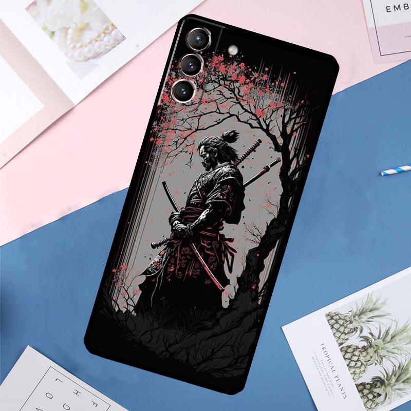 Japan Ninja Samurai Red Sun Case For Samsung Galaxy S25 Ultra S21 S22 S24 S23 Ultra S9 S10 Plus S21 FE S25 FE Back Cover