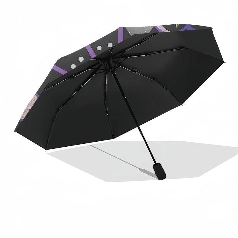 1pc Moon Phases Stars Automatic Folding Umbrella, Heavy Duty 8 Rib Iron Frame, Suitable for Travel, Daily Use, Birthday, Decor Gift 77