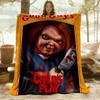 1ks Chucky Venkovní deka Lehký flanel, Měkká a teplá, Celoroční použití pro pohovku, Venku, Kempování, Obývací pokoj, Kancelář, Židli