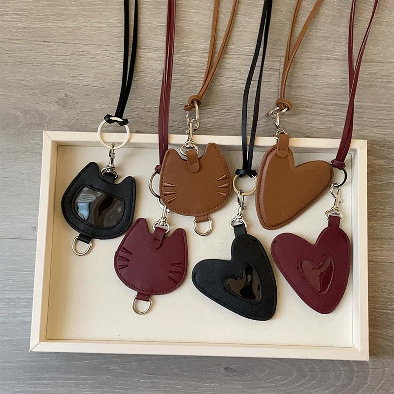 Leather Love Cat Change Bag Pendant Necklace Female Cute Versatile Fashion Accessories Sweater Chain