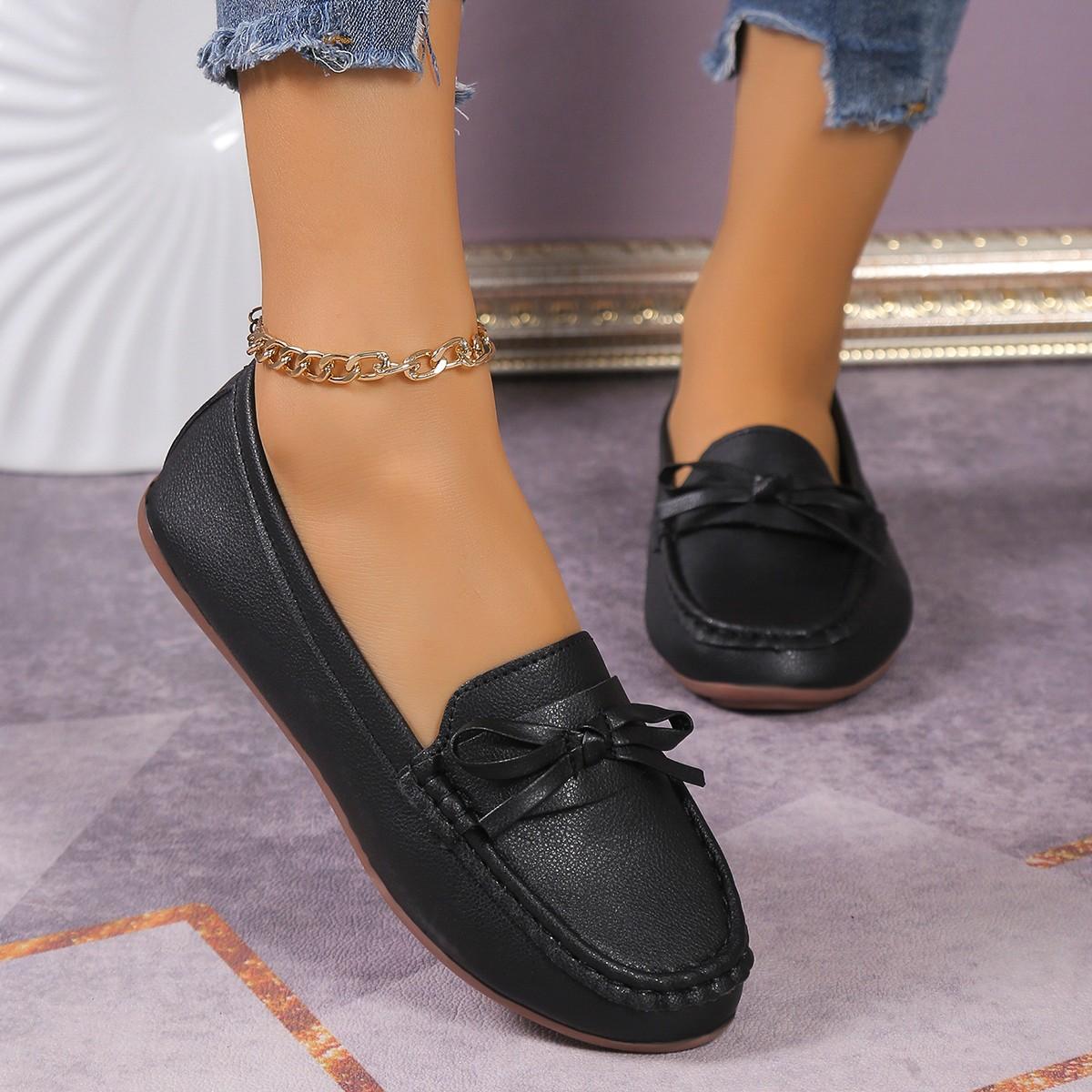 2024 2024 Новые весенние и осенние женские туфли на плоской подошве с круглым носком — фото 6