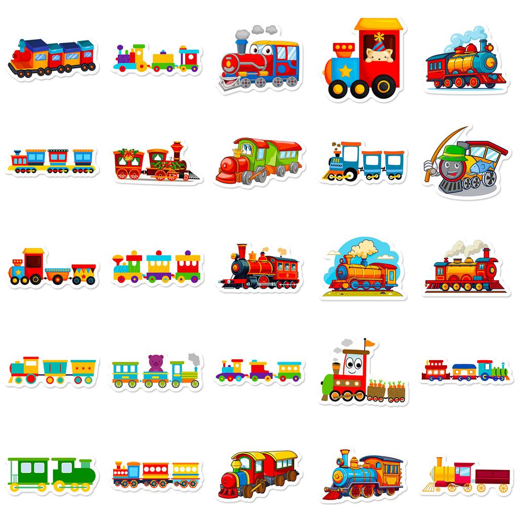 50 Train Front Guitar Notebook Stickers Diy Waterproof Hand Account Decorative Stickers