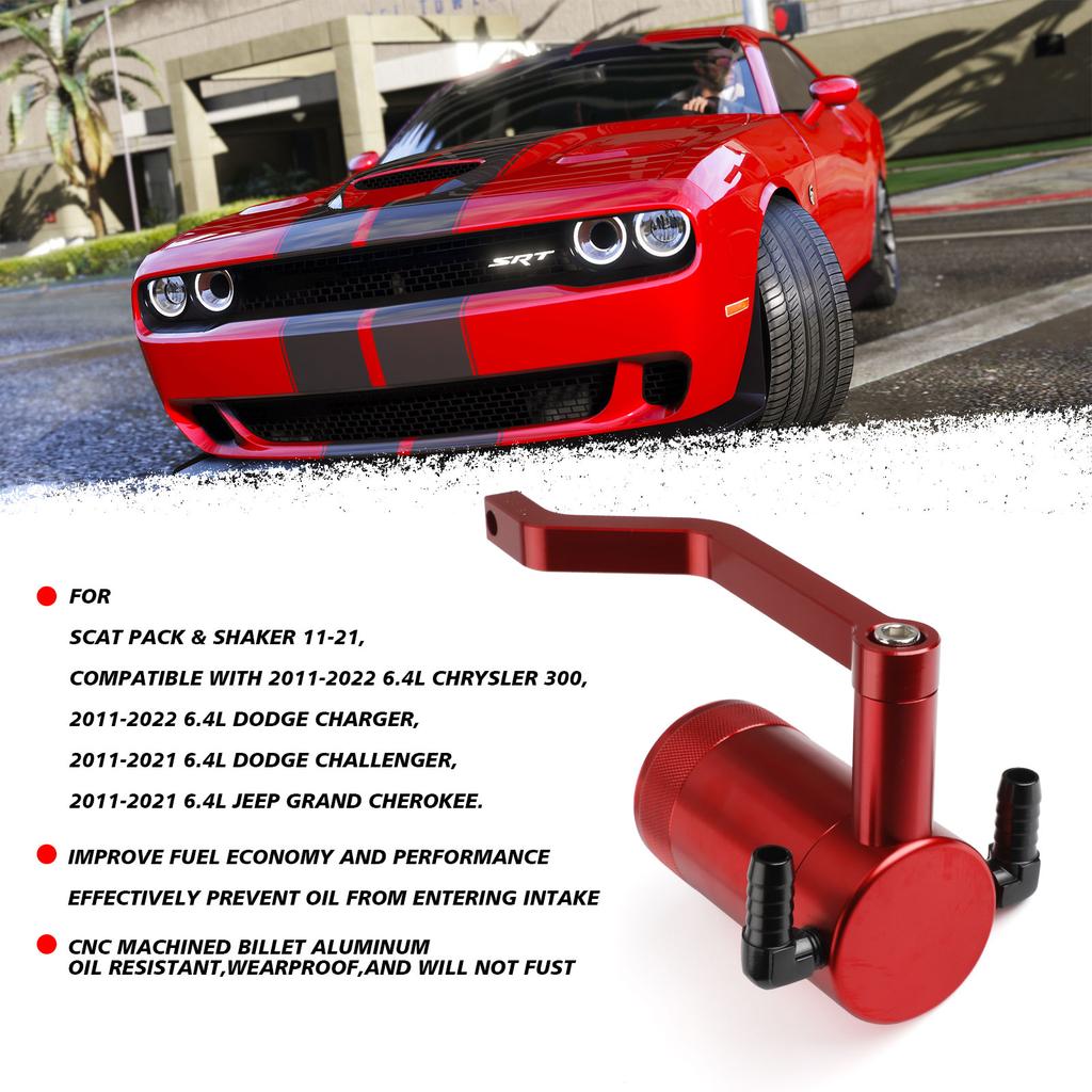 Oil Catch Can Tank 5.7 HEMI Z-Bracket Billet Catch Can for 2011-2021 6.4L Dodge Charger Challenger Chrysler300 Air Oil Separator