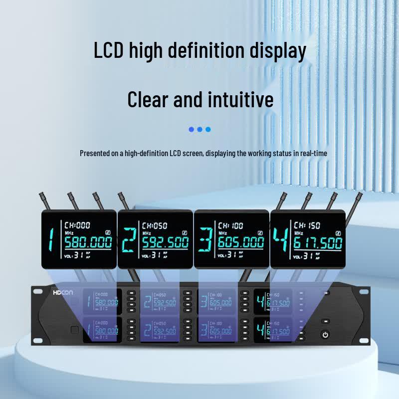 HDCON HT-D880S9 Handheld UHF 1-to-8 Wireless Microphone System (CN version)