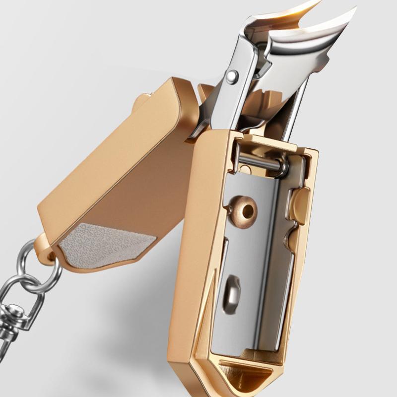 Mini Stainless Steel Folded Nail Clipper With Key Ring Handle Rotary Nail Clipper Nail Accessories And Tools Small Scissors