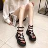 22 Summer New Sandals Rear Zipper Cross Strap Student Platform High Top Muffin Cool Boots Fashion Women's Shoes