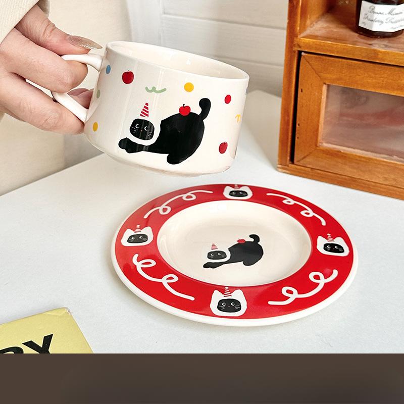 Mug Ceramic Cup Water Cup Cute Coffee Cup Saucer Set Nordic Ins Simple and Beautiful Girls Cup