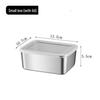 Rectangular Stainless Steel Fresh-keeping Box with Lid for Home and Commercial Use - Ideal for Refrigerator Storage, Meal Prep, and Cafeterias.
