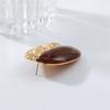 Vintage Styles Brown Amber Resin Splices Earrings for Women Autumn And Winter Sturdy Alloy Jewelry Trend Casual Wear
