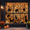 Indoor Seasonal Glass Art 6 Sheets/Set Black Cat Window Stickers, Adhesive Free Static Clings, No Residue Holiday Decorations Halloween Bat