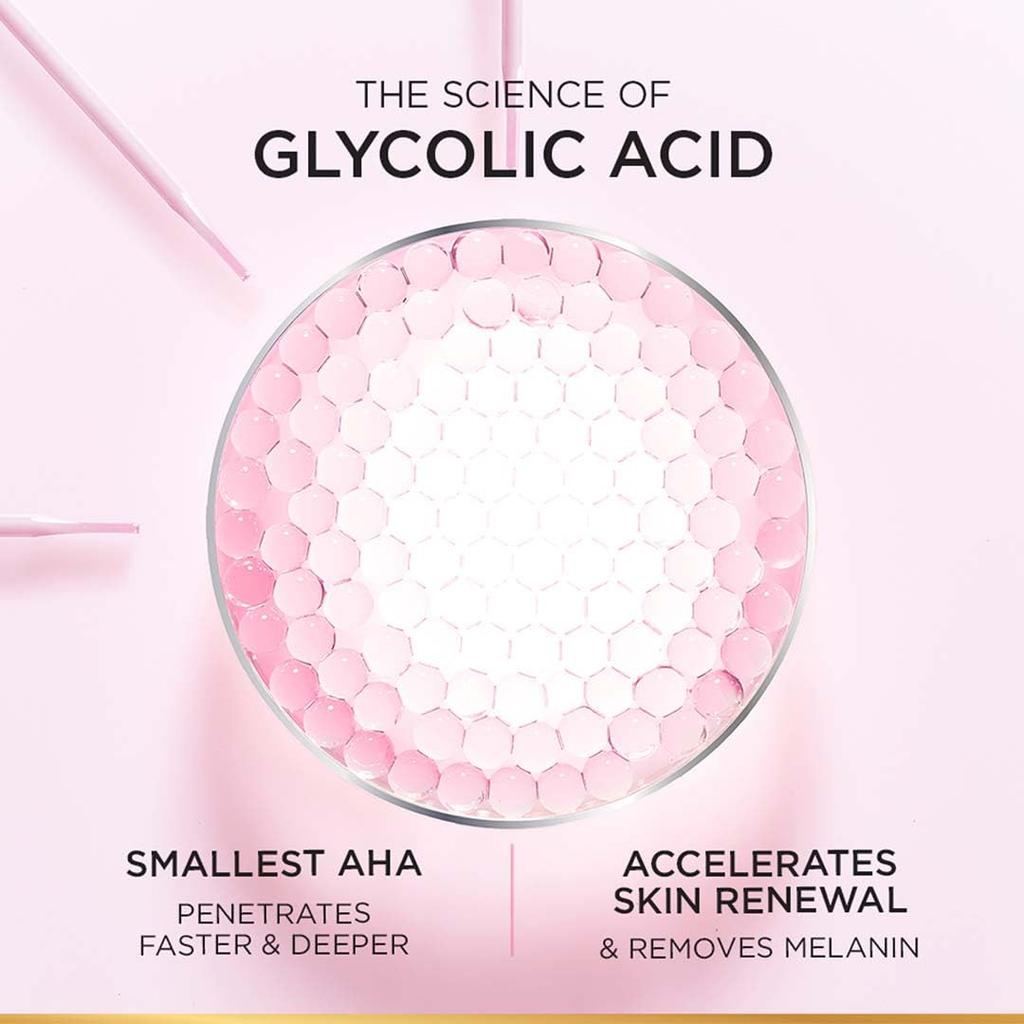 L'Oreal Paris Glycolic Bright Glowing Night Cream, Overnight Brightening Cream, Glycolic Acid in Gel-Like Cream Texture, 15ml