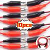10/1Set Dual Alligator Clip Wire 2 Color Electrical Jumper Power Test Cables Crocodile Clips Adapter for Precise Circuit Testing