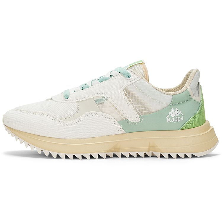 Kappa Retro Mesh Sports Non-Slip Wear-Resistant Breathable Low-Top Running Shoes Unisex sneakers White Green K0DX5MM03D-012