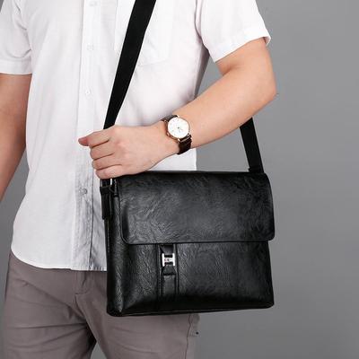 Autumn and Winter New Men's Messenger Bag Computer Bag File Bag Large Capacity Business Briefcase Men's Bag Soft Leather Shoulder Bag