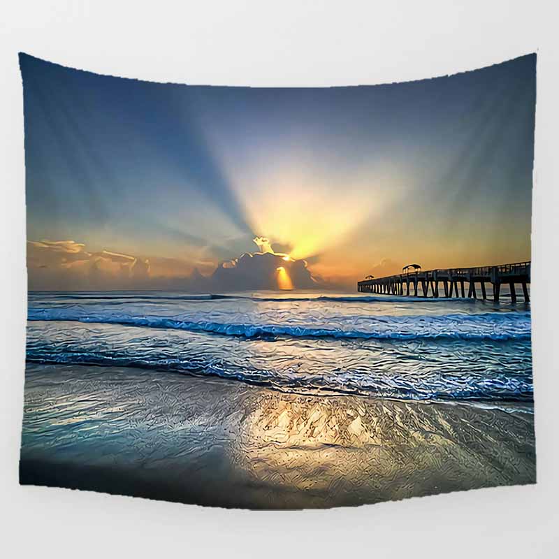 Home Decor Aesthetic Landscape Art Print Polyester Tapestry Wall Hanging Bedroom Living Room Background Fabric tapiz