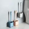 Bristle Toilet Brush Wall-mounted Long Handled Toilet Brush Drying Holder for Bathroom Storage Bathroom Cleaning Brush