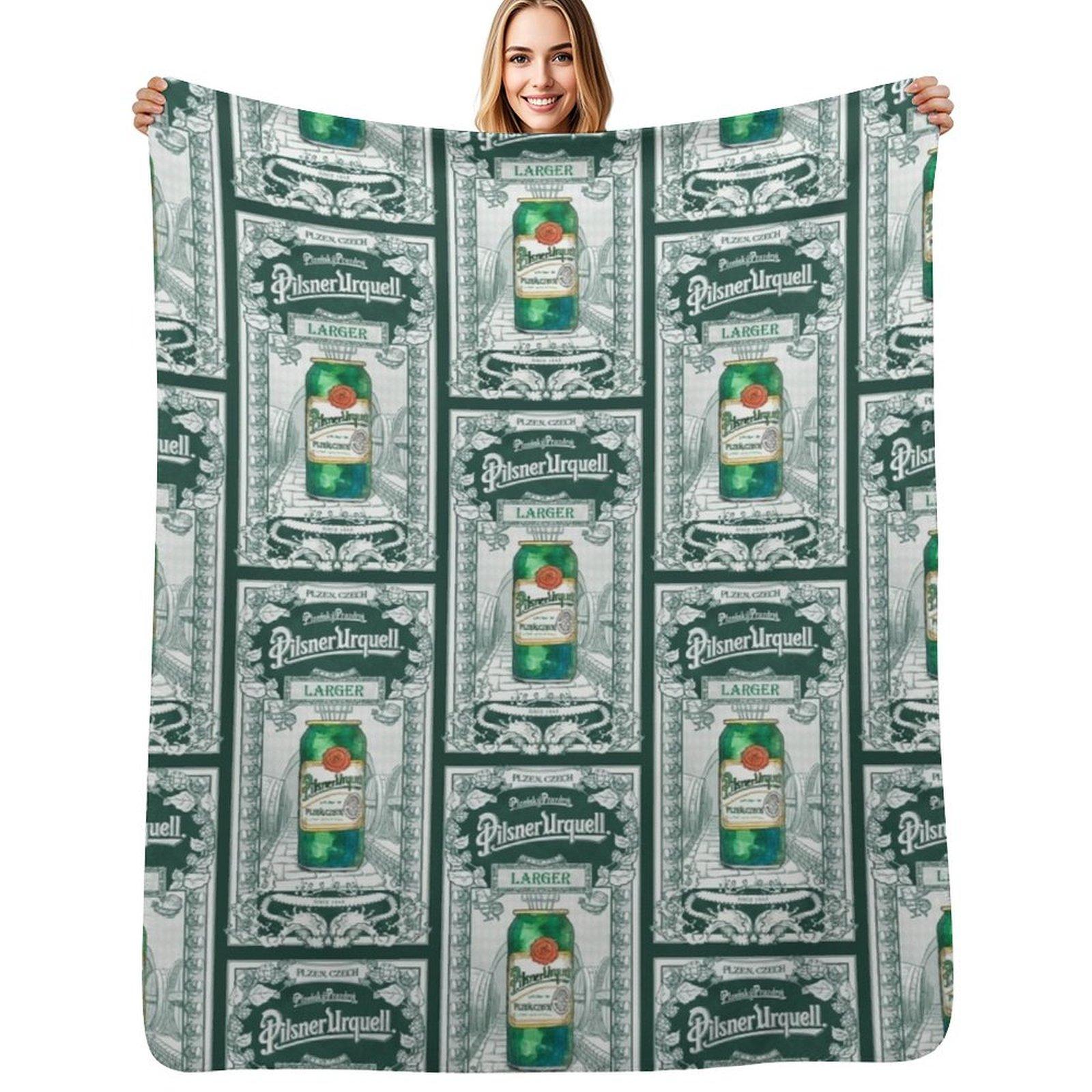 Pilsner urquell beerr pilsen Throw Blanket No Pilling Soft Warm Blanket for Bed Size: 75*100cm, Weight: 230 GSM