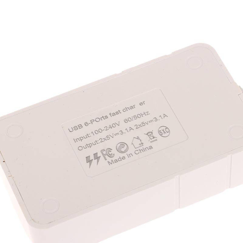 Eu US Plug Încărcător USB Multiport 35W Pd Tip C Încărcător de perete Încărcare rapidă Adaptor Hub USB 6 porturi Telefon mobil Încărcător rapid USB