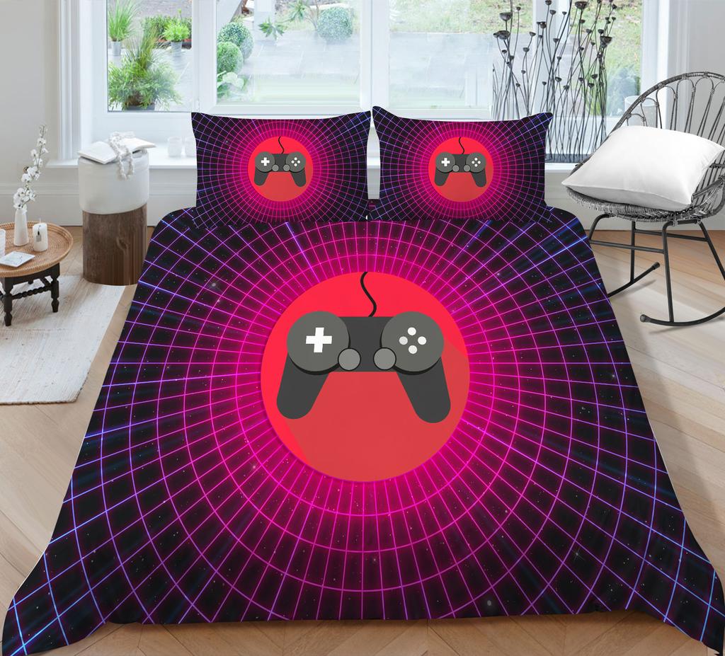 3D Luxury Bedding Set Children's Game Mouse Pattern Quilt Cover and Pillowcase 2 or 3 Full-size Washable Comfortable Bedding