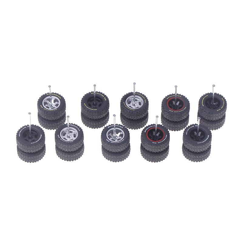 1 Pair Of 1/64 Off-Road Wheels 15Mm Dia Rubber Tires + Wheel 1:64 Model Car Suv Modified Parts For Remote Control Car