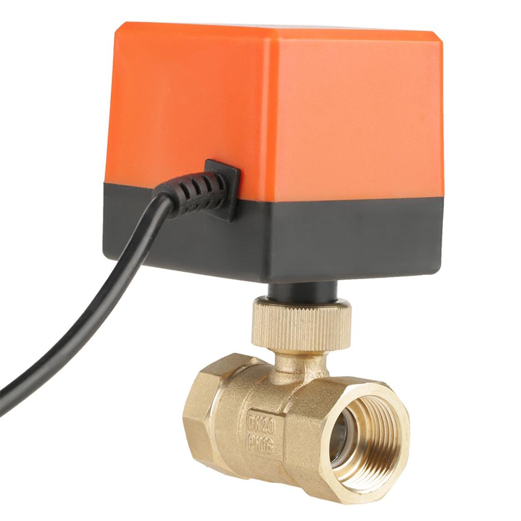 AC 220V Gemotoriseerde   Klep G3/4 Inch DN20 2-weg Messing Gemotoriseerde Agitator Geluidsarme   Klep voor   Airconditioner Leidingen met Draad