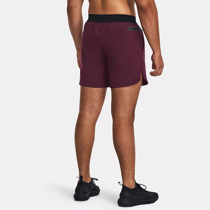 Under Armour Peak Solid Color Elastic Waist Sports Shorts Men Shorts Dark-Brown Red 1376782-600