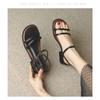 Women's Roman Sandals 2024 Summer New Fashion Flat Open Toe Shoes Casual Elegant Beach Thin Band Sandals Sandalias De Mujer