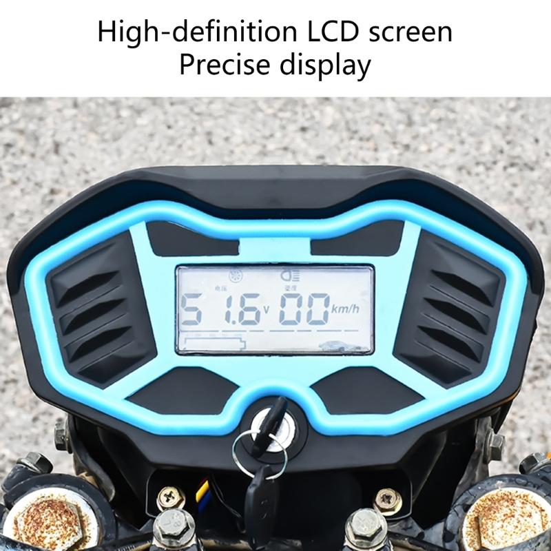 Triciclo Elettrico Resistente alle Intemperie Cruscotto LCD 48V 60V 72V Monitor Universale di Velocità e Batteria Installazione Semplice per Bicicletta