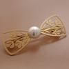 J.Lauren Metal Ribbon Pearl Auto Hair Pin H01188